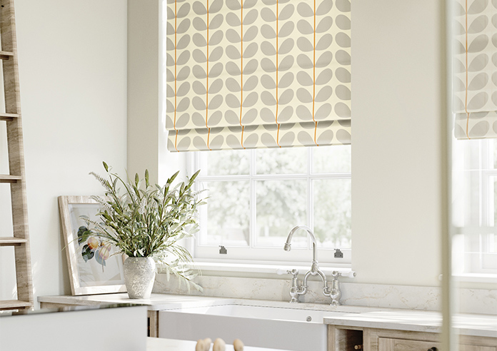 Orla Kiely Two Colour Stem, Warm Grey - Twist&Fit Roman Blind - Image 5